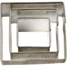 Kek Kurabiye ve Pasta Kalıbı Metal Kare 3 Lü Set 021