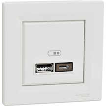 Schneider Asfora EPH2700321 Type A+C 2.4A İkili USB Priz Beyaz