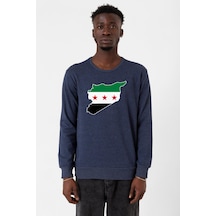 Suriye Yeni Bayrak İndigo Erkek 2ip Sweatshirt İndigo