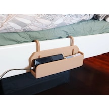 Bezos 3d Baskı Yatak Kenarı Askılı Saklama Kutusu Komodin Alternatifi Telefon Gözlük Mendil Organizeri Bej Rengaren
