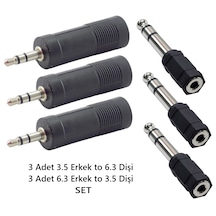 6.3 To 3.5 & 3.5 To 6.3 Stereo Çivi Jack Trs - Aux Çevirici Seti