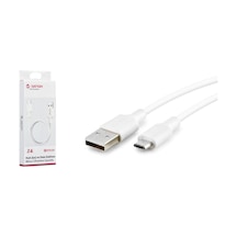 Genax Gnx035 Mıcro Usb M To Usb M Kablo 3.4a 1m Beyaz