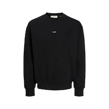 Jack & Jones Jack&jones 12300444 Jcoclub Badge Sweat Crew Neck Black Erkek Sweatshirt Siyah