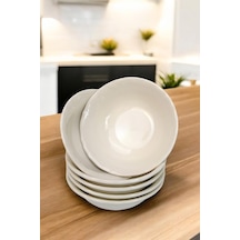 Mercan 6'li Porselen Servis Salata Kasesi Çerezlik 13 Cm Beyaz C1-1-421 Diğer