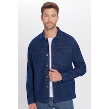 Tudors Unisex Relax Fit Rahat Kesim Denim Kapaklı Çift Cepli Lacivert Ceket Gömlek-32515 Lacivert Tudors Unisex Relax Fit Rahat Kesim Denim Kapaklı Çift Cepli Lacivert Ceket Gömlek-32515 Lacivert