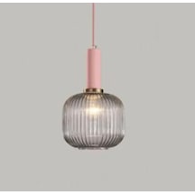 Rsylight Rustik Dekoratif Metal Modern Pudra Somon Opal Füme Camlı Tekli Avize Siyah