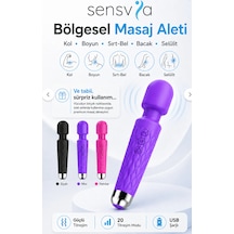 Bölgesel Masaj Aleti 20 Titreşim Modlu Usb Şarjlı Sessiz Kullanım Mor