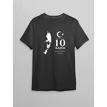 10 Kasım Atatürk Baskılı T-shirt - Siyah Siyah