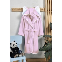 Ely Parker Kapüşonlu Pamuk Çocuk Bornozu Pembe Fil Hayvan Elyprkr00978-pembe-beyaz Pembe - Beyaz