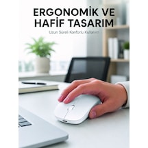 Profesyonel Kablosuz Bluetooth Mouse Çift Modlu Şarjlı Ergonomik Fare - Lisinya