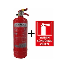 Mapeks Yangın Tüpü 1 KG ve Yangın Tüpü Levhası 2'li Set