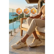 Walkway Bej Fileli Hafif Esnek Hafızalı Taban Unisex Spor Ayakkabı Flexnova M
