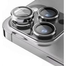 Esd Safir İphone 12 Pro Max Uyumlu 9h Safir Kamera Lens Koruyucu Silver