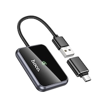 Hoco Hu1 Araba Kablosuz Carplay Adaptörü Gri