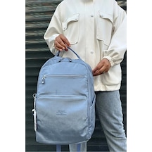 Just Polo Kadın İthal Klinkır Kumaş Şık Ve Lüks Sırt Çantası Shopper Mavi
