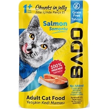 2 Adet Bado Yetişkin Kedi Yaş Mama Somon Balıklı 85 Gr