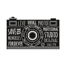 Bay Etiket Vtr10 Retro Fotograf Kamerasi Sticker