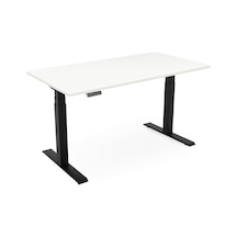Updo Plus Çift Motorlu Elektrikli Yükseklik Ayarlı Masa - 25mm Tabla - Siyah Ayak Beyaz, 180x80 Çok Renkli