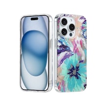 İphone 16 Pro Max Uyumlu Kılıf Solmayan Imd Baskı Desenli, Şeffaf Tpu+pc Botanik Kapak