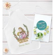 Bk Gift Kişiye Özel Anneler Günü Tasarımlı Mutfak Önlüğü Ve Yemek Tarif Defteri Hediye Seti-5, Anneye Hediye, Anneler Günü Hediyeleri
