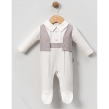 Lamato Baby Mevlütlük Yelekli Bebe Erkek Tulum Gri