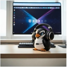 Happy3dworld Penguen Figürlü Kulaklık Standı, 3d Baskı Gaming Masaüstü Dekor
