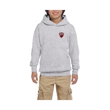 Zepplin Giyim Ducati Multistrada Logo Gri Çocuk Kapşonlu Sweatshirt