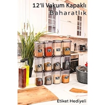 Mithra Life Mıt1135 1 Sızdırmaz Kapak Baharatlık Saklama Kabı I + Etiket Antrasit 450 ML 2 Adet Antrasit