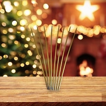 Vıp 35 Cm 8 Pcs Church Metallıc Gold Candles Gold Arınma Mumu 8 Adet Gold İnce Mum Gold Kilise Mumu