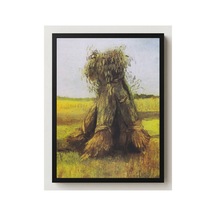 Van Gogh Van Gogh Tarlada Buğday Demetleri Çerçevesiz Poster 21x30 Cm A4 Tablo Van Gogh Duvar Dekoru