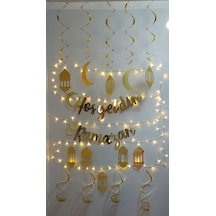 10'lu Tavan Süs Ve Hoşgeldin Ramazan Bannner Ve Led Işık Ramaza