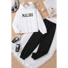 Uyguntarz Çocuk Malibu Baskılı Eşofman Takımı Beyaz