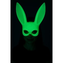 Techmrt Karanlıkta Parlayan Fosforlu Tavşan Maskesi Glow Bunny Masquerade Maske 32x22 Cm Yetişkin