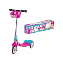 Kız Çocuk Pembe Linda 3 Tekerlekli Frenli Sepetli Scooter