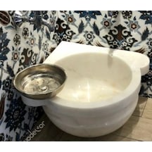 Köşe Düz Beyaz Mermer Kurna