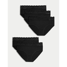 Marks & Spencer 5'li Dantel Detaylı Short Külot Seti T61005022M Siyah