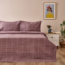 Soft Elit Çift Kişilik Yatak Örtüsü Seti - Mürdüm - 200x230 Cm Renkli