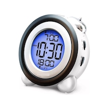 Upway Led Işıklı Yüksek Zil Sesli Dijital Masa Saati Zaman Tarih Çift Alarm Çok Renkli
