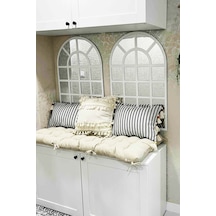 Modern Dekoratif Mdf Pleksi Hint Penceresi Ayna Beyaz 80x53cm Beyaz