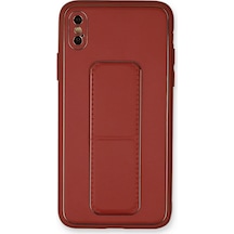 Hnrlıshp Newface Apple iPhone Uyumlu  Xs Max Kılıf Coco Deri Standlı Kapak - Fuşya