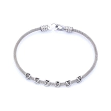 Ferizz 316l Çelik Düğüm Detaylı Gri Erkek Kelepçe Bileklik Eblk-4