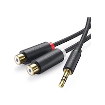 3.5mm Erkek - 2 Rca Dişi Jaklı Stereo Ses Kablosu Y Adaptörü Altın Kaplama Kulaklık Kablosu, 25cm, 10547 Belirtilmemiş