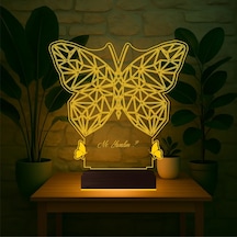 Luvivia Dekoratif Kelebek Tasarım Polygonal Kişiye Özel 3d Lamba - Masa Gece Lambası