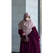 Qalortex Scarf Premium Jakarlı Mira B.boy Eşarp -gül Kurusu