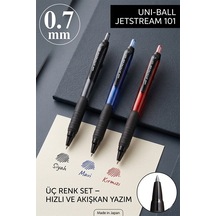 Siyah Jel Uçlu Pilot Kalem 3 Adet Uniball Jetstream Sxn-101 0.7 Mm Roller Basmalı Kalem Roller Uçlu Likit Mürekkepli