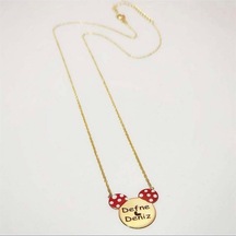 Vog Kırmızı Kulaklı Mickey 925 Ayar Gümüş Sevgiliye,arkadaşa Hediye Kolye