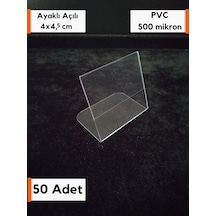 50 Adet Pvc Etiketlik Ayaklı Arkaya Açılı 4x4,5 Cm Mini Etiketlik