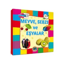 4E Kitap Meyve Sebze ve Eşyalar Büyük Boy Karton Kapak Karatay  Ya