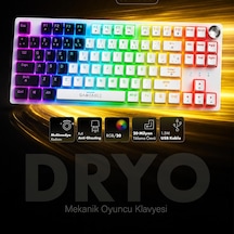 Dryo Rgb Mekanik Oyuncu Klavyesi Red Switch Anti-ghosting Multimedya Kontrol Kadranı Türkçe Q Kablolu Siyah