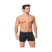 6'Lı Seher Yıldızı Likralı Boxer / Külot Erkek Siyah Ser0060S